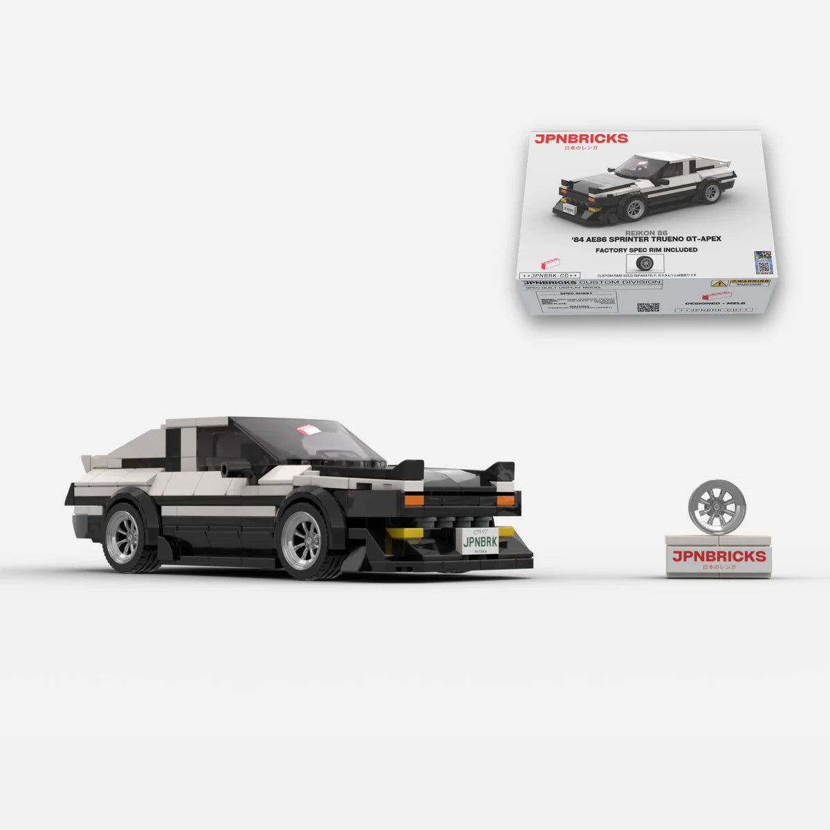 JPNBricks 1984 AE86 Sprinter Trueno GT-Apex Brick Car Model Kit